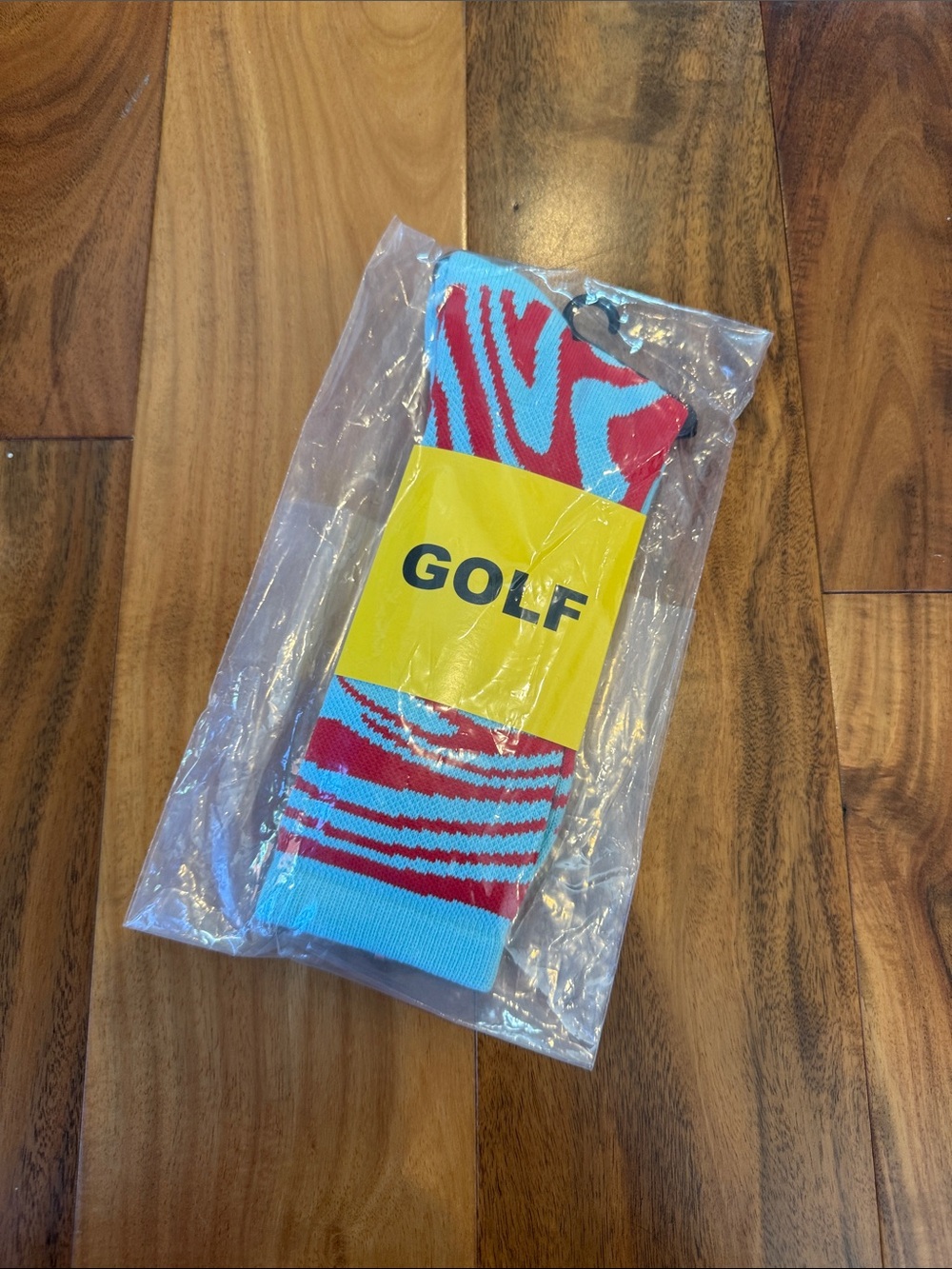 GOLF Wang Melted Bright Blue & Red Patterned Crew Socks
